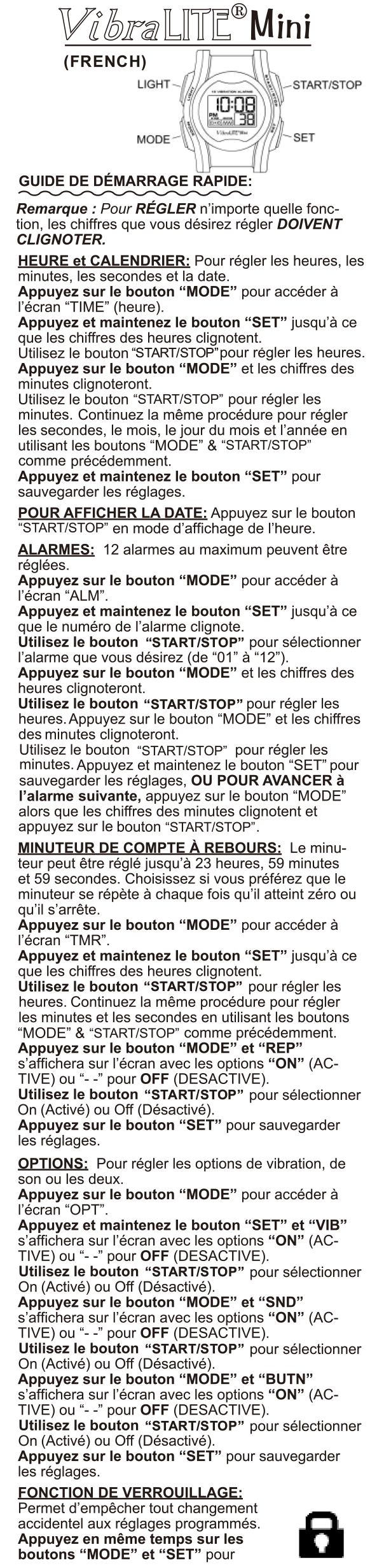 vibralite-mini-french-instruction-manual-page-1